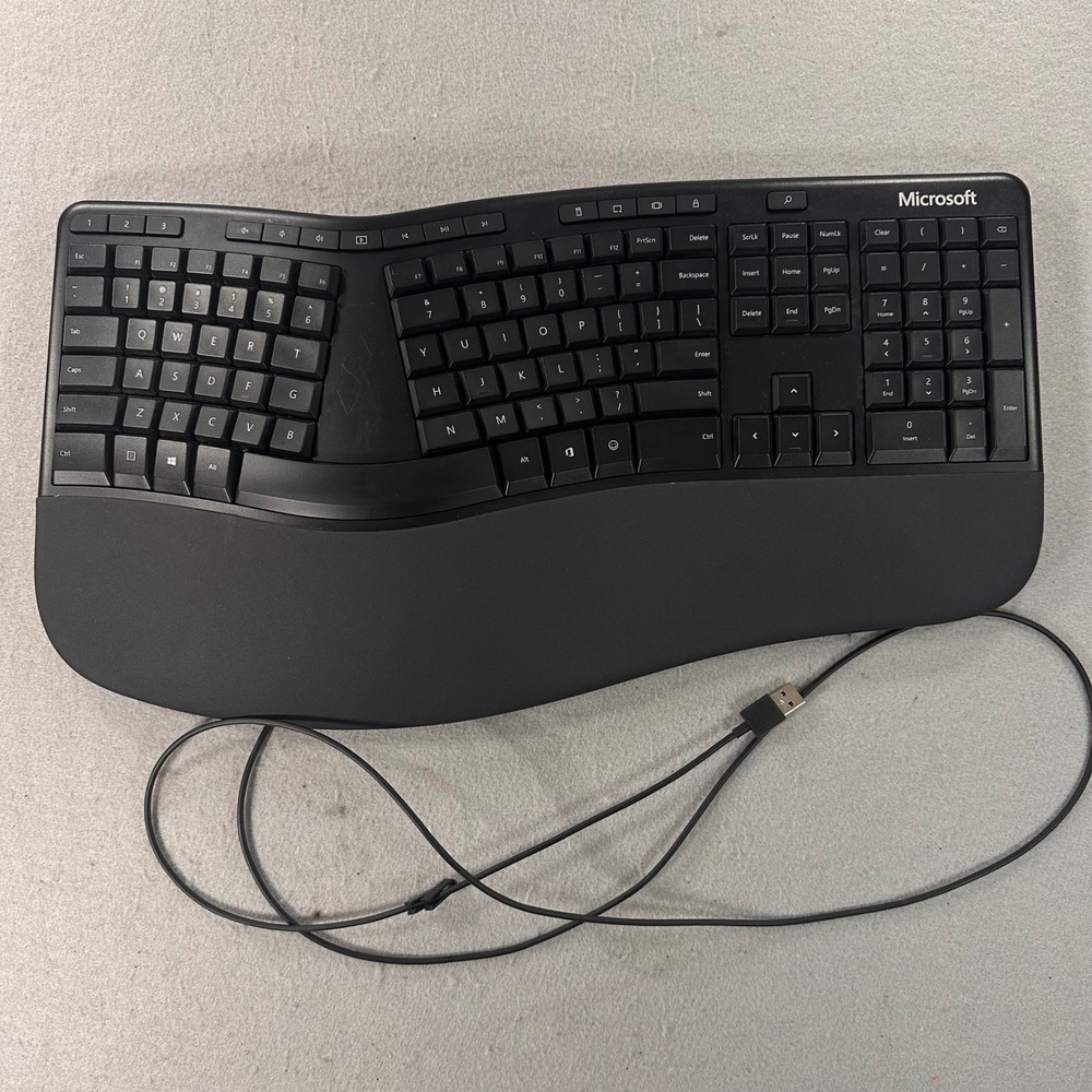 Microsoft Ergonomic Keyboard 1878 Wired USB Black Split Design LXM-00001